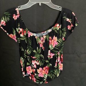 Fashion Nova Off the Shoulder Floral Crop Top